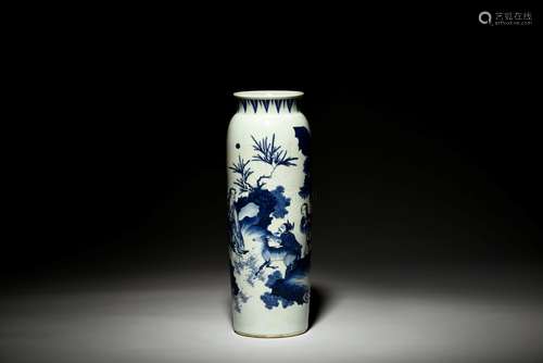 BLUE AND WHITE 'PEOPLE' VASE