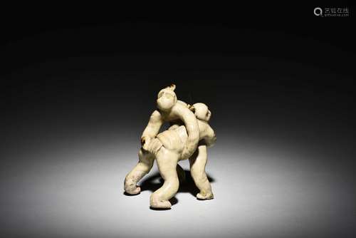 XIANGZHOU WARE 'SUMO WRESTLERS' FIGURE