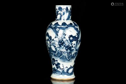 A BLUE AND WHITE 'FIGURE' VASE