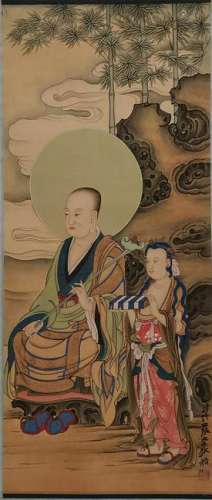 CHINESE SILK PAINTING OF BUDDHA, ZHANG DAQIAN