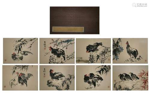 CHINESE PAINTING ALBUM OF ROOSTERS, LI KUCHAN