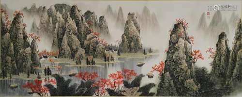 CHINESE INK AND COLOR LANDSCAPE PAINTING, BAI XUES