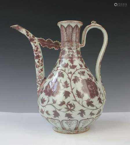 CHINESE IRON RED UNDERGLAZE WINE EWER