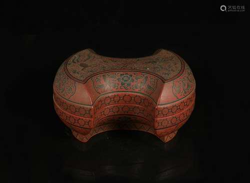 CHINESE CINNABAR LACQUER COVER BOX