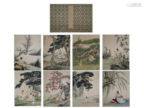 CHINESE PAINTING ALBUM OF SCHOLAR FIGURES, ZHANG D