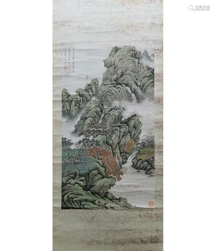 CHINESE INK AND COLOR LANDSCAPE PAINTING, WU HUFAN