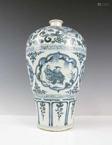 CHINESE BLUE WHITE MEIPING VASE