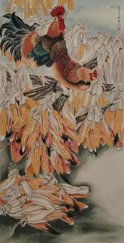 CHINESE PAINTING OF ROOSTERS, ZHANG DAQIAN