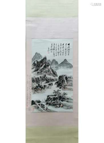 CHINESE INK AND COLOR LANDSCAPE PAINTING, HUANG BI