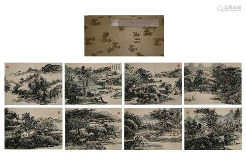 CHINESE PAINTING ALBUM OF LANDSCAPES, HUANG BINHON