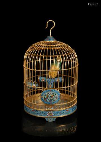 CHINESE CLOISONNE BIRDCAGE