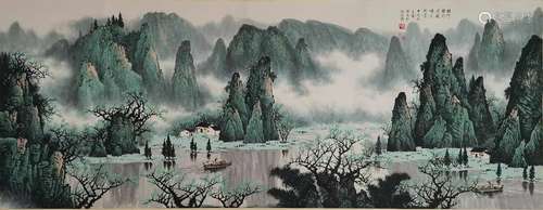 CHINESE INK AND COLOR LANDSCAPE PAINTING, BAI XUES