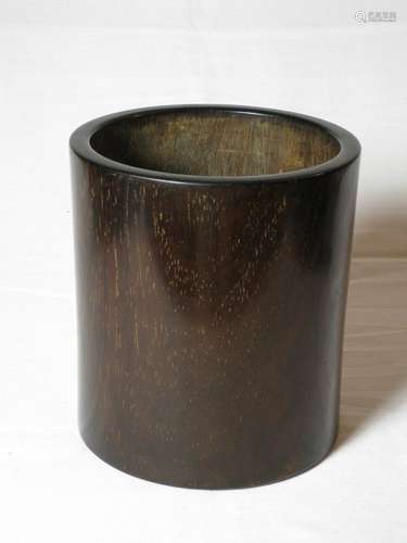 A Huanghuali wood brush pot, Qing dynasty