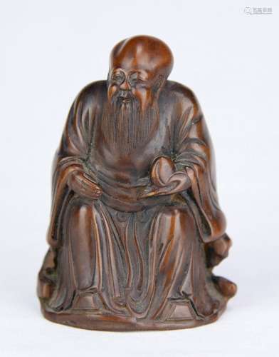 A boxwood figure of shou lao