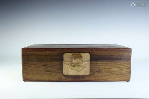 A jewelry hard wood box moumted with metal clip