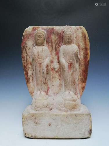 Beiqi Hanbaiyu Stone Double Bodhisattva Statue