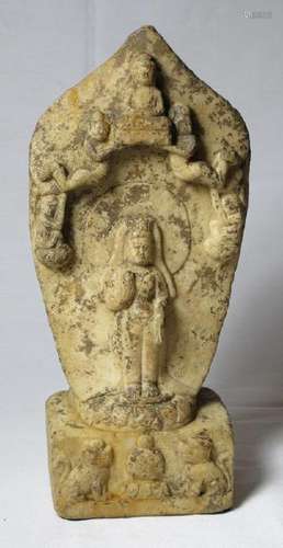 A  soapstone figural  of Qi Bai Shi, Northern Qi period