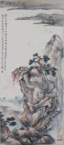A hanging scroll by He tian jian