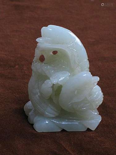 white jade Goose carved ornaments