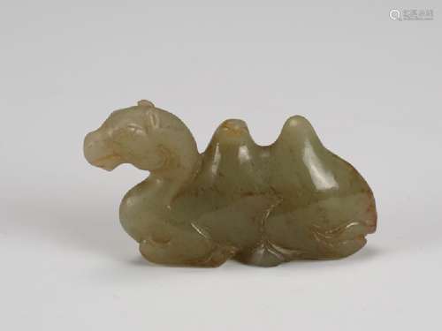 A carved celadon jade camel