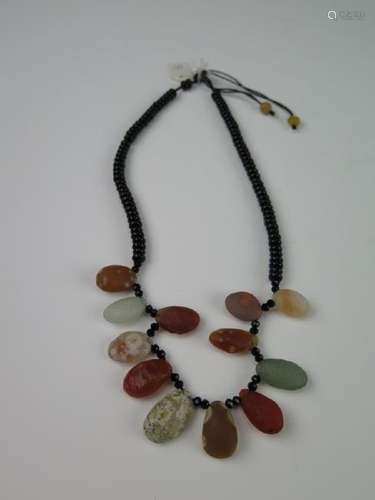 Multi color agates necklace