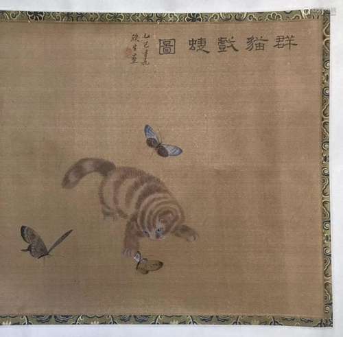 A hand scroll paintings on silk