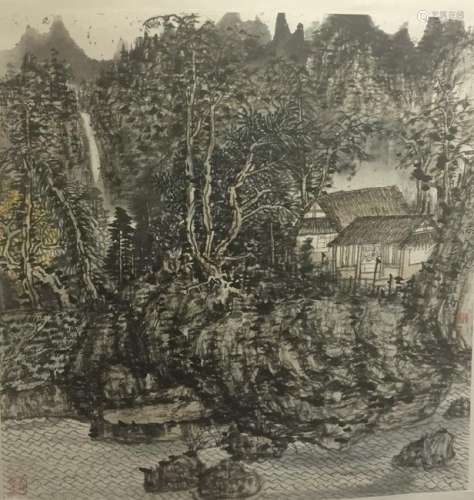 A Hanging Scroll Ink on Paper, Signed by Chang Ju Hong