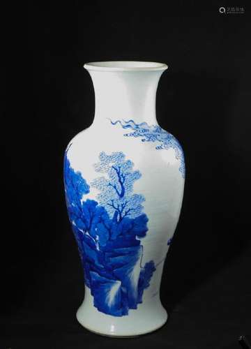 a blue and white baluster vase