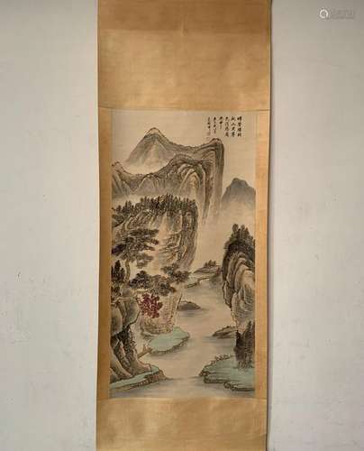 CHINESE HANGING SCROLL PAINTING OF MOUNTAIN