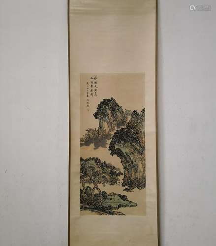 CHINESE HANGING SCROLL PAINTING OF MOUNTAIN