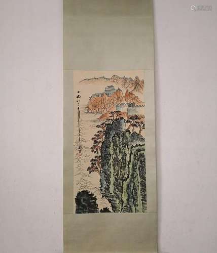 CHINESE HANGING SCROLL PAINTING OF MOUNTAIN