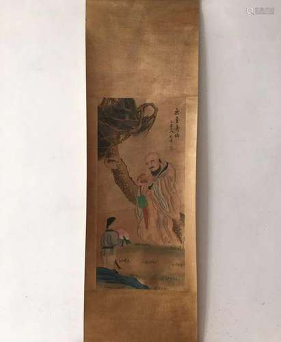 CHINESE SCROLL PAINTING OF ARHAT