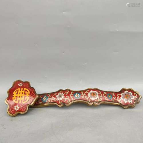 CHINESE BRONZE CLOISONNE ENAMEL WISHFUL ORNAMENTS