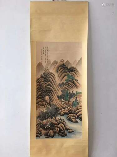 CHINESE SCROLL PAINTING OF LANDSCAPE