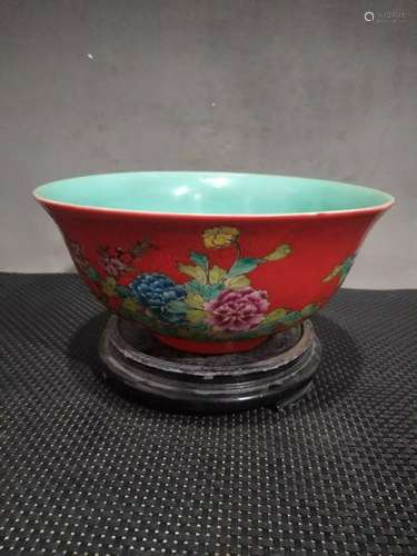 CHINESE FAMILLE ROSE BOWL OF FLOWER AND BIRD