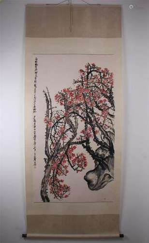 CHINESE SCROLL PAINTING OF PLUM FLOWER