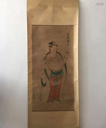 CHINESE SCROLL PAINTING OF GUANYIN