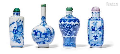 1820-1880 青花鼻烟壶 （四件）