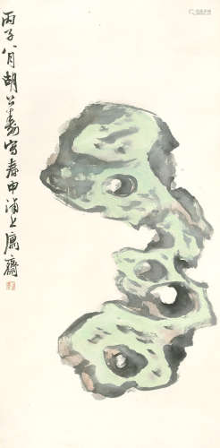 胡公寿 1876年作 太湖石 立轴