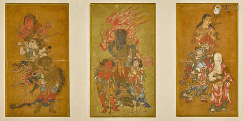 Edo period (1651-1868), 18th century Fudo Myo-o and his Eight attendants