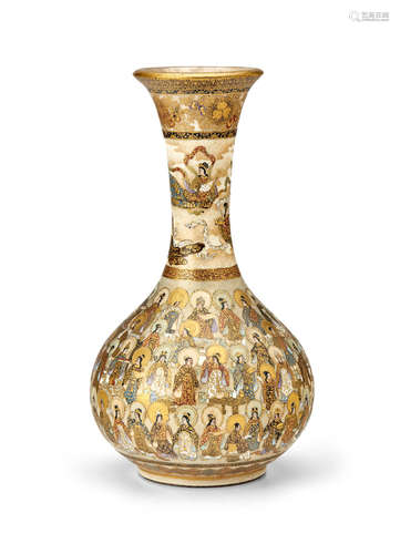 Meiji era (1868-1912), late 19th century A Satsuma bottle vase