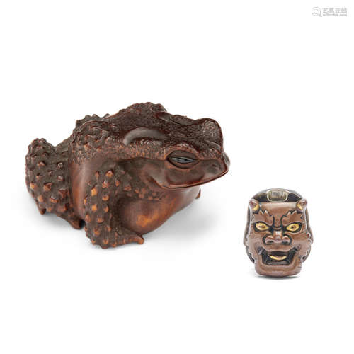 The second by Masanao of IseEdo period (1615-1868), 19th century A mixed metal ojime and a wood netsuke