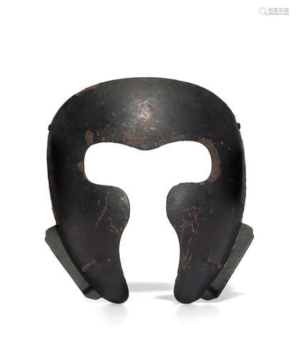 Edo period (1615-1868), 18th century A lacquered iron happuri (face protector)