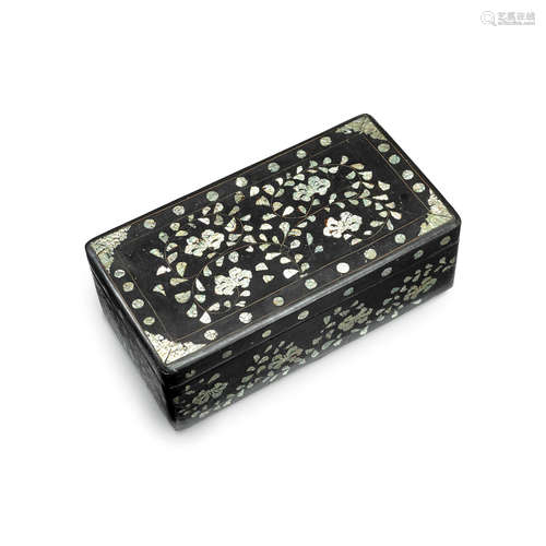 Joseon dynasty (1392-1897), 19th/20th century A large mother-of-pearl inlaid black lacquer garment box (OTSANGJA)