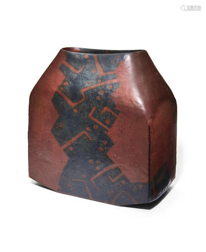 Rust red iron glazed jar(Heisei era (1989-2019) Morino Taimei (1934-)