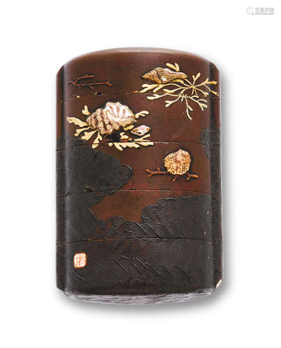 A four-case lacquer inroEdo period (1615-1868), early 19th century Chinkei (active 19th century)