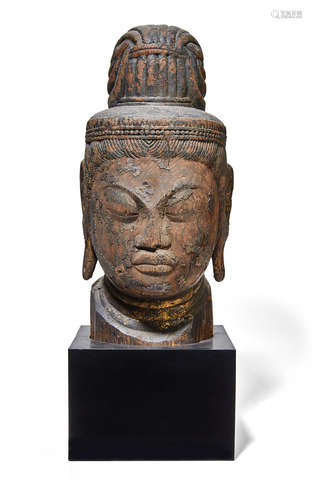 Heian period (794-1185), 10th century A wood head of Dainichi Nyorai