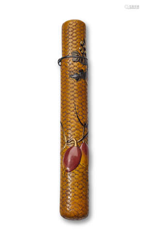 A lacquer kiseruzutsu (pipe case)Meiji era (1868-1912), late 19th century Style of Shibata Zeshin (1807-1891)