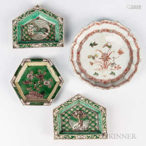 Four Polychrome Enameled Dishes