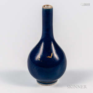 Miniature Monochrome Powder Blue-glazed Bottle Vase